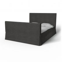 IKEA - Florö Bed Frame Cover, Espresso, Linen - Bemz