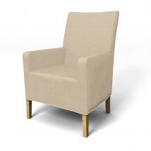 IKEA - Henriksdal, Chair cover w/ armrest, medium length skirt, Unbleached, Linen - Bemz