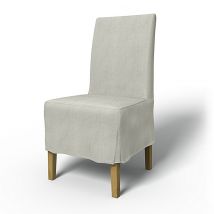 IKEA - Henriksdal Dining Chair Cover Medium skirt with Box Pleat (Standard model), Silver Grey, Cotton - Bemz