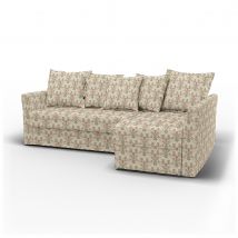 IKEA - Holmsund Sofabed with Chaiselongue, Pink Sippor, BEMZ x BORÅSTAPETER COLLECTION - Bemz