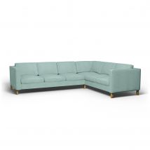 IKEA - Karlanda Corner Sofa Cover (3+2), Mineral Blue, Linen - Bemz
