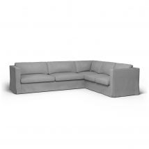 IKEA - Karlstad Corner Sofa Cover (3+2), Graphite, Linen - Bemz