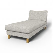 IKEA - Karlstad Chaise Longue Add-on Unit Cover, Driftwood, Bouclé & Texture - Bemz