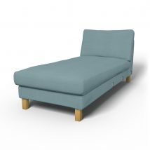 IKEA - Karlstad Chaise Longue Add-on Unit Cover, Dusty Blue, Linen - Bemz