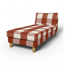 IKEA - Karlstad Chaise Longue Add-on Unit Cover, Terracotta, Linen - Bemz