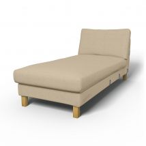 IKEA - Karlstad Chaise Longue Add-on Unit Cover, Unbleached, Linen - Bemz
