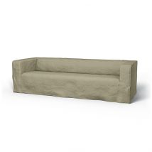 IKEA - Klippan 4 Seater Sofa Cover, Pebble, Linen - Bemz
