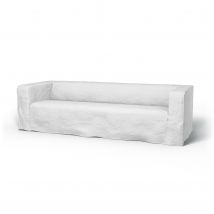 IKEA - Klippan 4 Seater Sofa Cover, Absolute White, Linen - Bemz