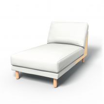 IKEA - Norsborg Chaise Longue Add-on Unit Cover, Absolute White, Linen - Bemz