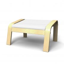 IKEA - Poäng Footstool Cover, Absolute White, Linen - Bemz