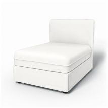 IKEA - Vallentuna Seat Module with Low Back Sofa Bed Cover 80x100 cm 32x39in, Absolute White, Linen - Bemz
