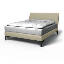 IKEA - Vanvik Bed Frame Cover, Pebble, Linen - Bemz