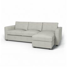IKEA - Vimle 2 Seater Sofa with Chaise Cover, Silver Grey, Cotton - Bemz