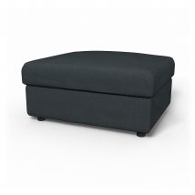 IKEA - Vimle Footstool with Storage Cover, Graphite Grey, Linen - Bemz