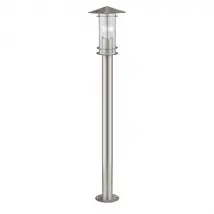 Paletto Alto Esterno Contemporaneo Lisio Acciaio Argento Vetro Bianco 1 Luce E27