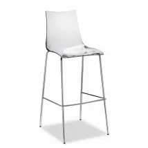 SGABELLI ZEBRA SET DA 2 ANTISHOCK H 80 in POLICARBONATO e in ACCIAIO CROMATO SCAB DESIGN - Trasparente 100