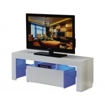 Mobile TV Led BORDA - 130 x 34 x 45 cm - Bianco laccato