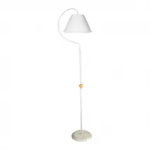 Lampada da terra a stelo con paralume tessuto bianco Geo ASZ1043