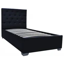 Letto singolo con contenitore "TINO" - 90 × 190 cm - Nero