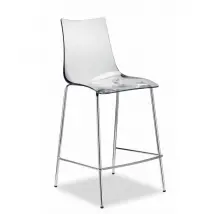 SGABELLI ZEBRA SET DA 2 ANTISHOCK H 65 in POLICARBONATO e ACCIAIO CROMATO SCAB DESIGN - Trasparente 100