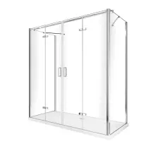 Box doccia a 3 lati con ingresso libero apertura centrale totale a libro pieghevole e due pareti laterali 72,5-75 Fisse + Porta 188,5-192