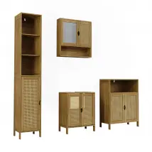 Vicco Set di mobili da bagno Bambù 4 parti