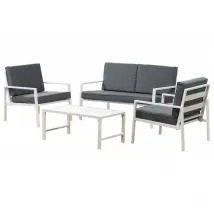 SALOTTO SIMEIS STRUTTURA BIANCA, SET 4 PEZZI, CASACOLLECTION