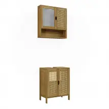 Vicco Set di mobili da bagno Bambù 2 parti