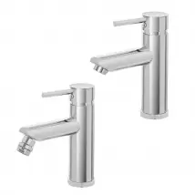 Set miscelatori lavabo e bidet cromato lucido con piletta click-clack York