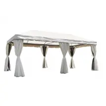 Gazebo rettangolare MOIA in alluminio da 6x3m con tende laterali