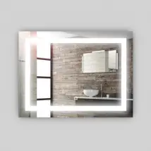 Specchio 5 mm rettangolare squadrato cornice led interruttore touch mdf *** misure 120x80 cm, tonalità standard 6000...