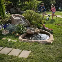 Cascata da giardino marmore con pompa e filtro con laghetto di raccolta resina