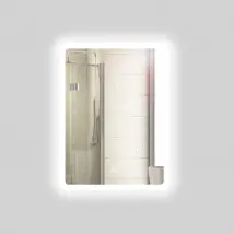 Specchio 5 mm rettangolare led interruttore touch alluminio mdf bagno *** misure 70x90 cm, tonalità dimmerabile 2700...