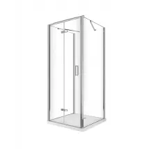 Box cabina doccia a 3 lati con apertura a libro pieghevole a pacchetto H.190 cromo trasparente anticalcare misure 65-67,5 fisse + Porta 78,8-80,8
