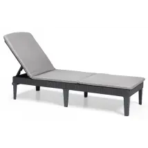 Lettino Prendisole da Giardino 187,5x58x29 cm con Cuscino in Resina Keter Jaipur Antracite