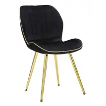 SEDIA PARIS SPACE NERA /GOLD SET 2 PZ CM 46X58X77