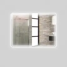 Specchio 5mm rettangolare smussato doppia cornice led interruttoretouch *** misure 100x80 cm, tonalità dimmerabile 2...