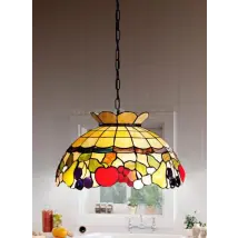 FRUIT SOSPENSIONE IN VETRO TIFFANY D.55CM 3 LUCI ATTACCO E27
