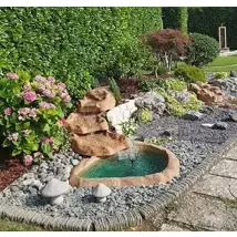 Cascata in vetroresina da giardino azzurra cm 320x165x35 litri 3000