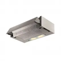 Samet, Cappa Aspirante da Incasso 60 cm Estraibile, con Luce LED e Potenza 300 m³/h, Colore Alluminio, 60x30x15 cm