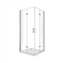 Box doccia angolare pieghevole a libro con chiusura a pacchetto H 190 cromo anticalcare trasparente con misure 60 (57,5-59) x 95 (92,5-94)