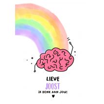 Liefs Jansje | Denken aan kaart | regenboog | met naam | Standard Card
