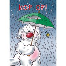 Doodles | Beterschapskaart | regen | kop op | Postcard