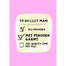 Liefs Jansje | Pensioenkaart | mama | to do lijst | Large Card