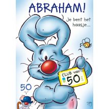 Doodles | Verjaardagskaart | konijn | 50 jaar | Large Card