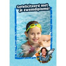 Freek Vonk | Zwemdiploma kaart | Met foto | Large Card