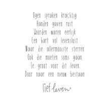 Lief Leven | Condoleance kaart | Mooi gedicht | Giant Square Card