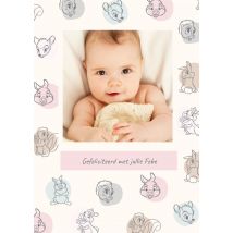 Disney | Geboortekaart | Bambi | Met foto en tekst | Large Card
