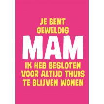 Dean Morris | Moederdagkaart | Je bent geweldig mam | Grappige typografische kaart | Standard Card