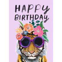 Drunk Girl Designs | Verjaardagskaart | Tijger | Large Card